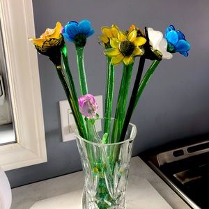Hand Blown Glass Flowers